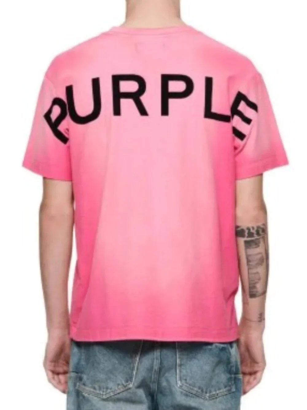 PURPLE Brand - Pink Crepe Cotton T-Shirt XXL
